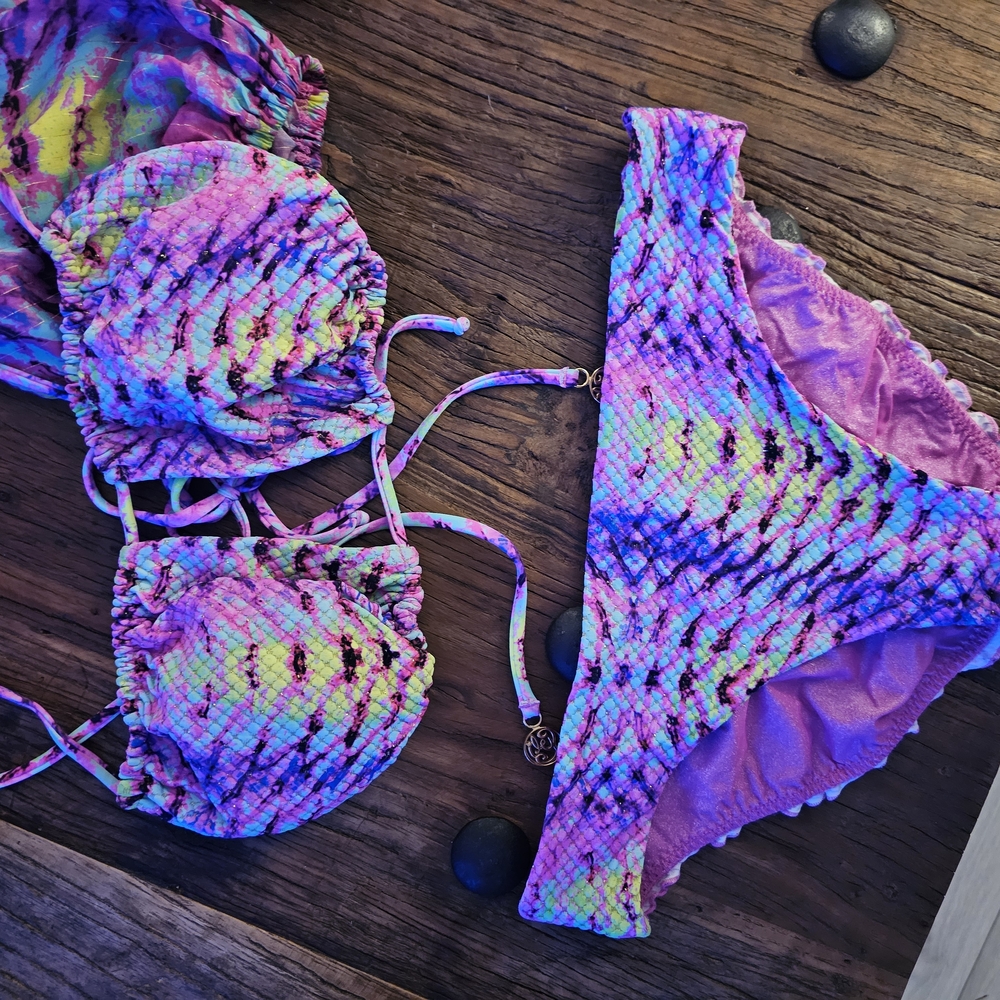 Luli Fama Vibrant Tie-Dye Bikini Set